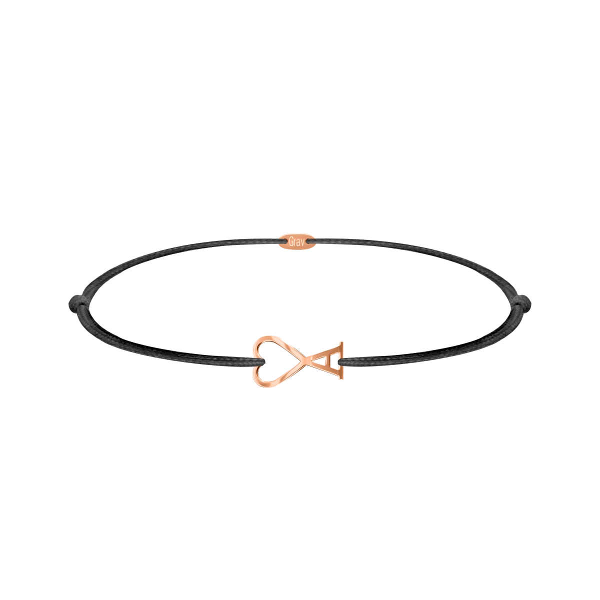 Herz Armband mit Buchstabe aus 14K Roségold Zartes Fadenarmband Damen Geschenk