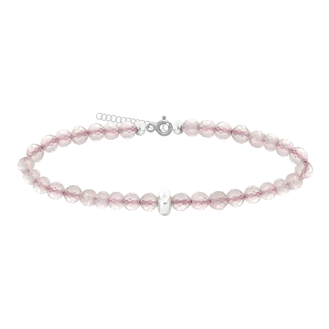 ZILIA Gemstone Rose Quartz Silber 925 Mineral Armband