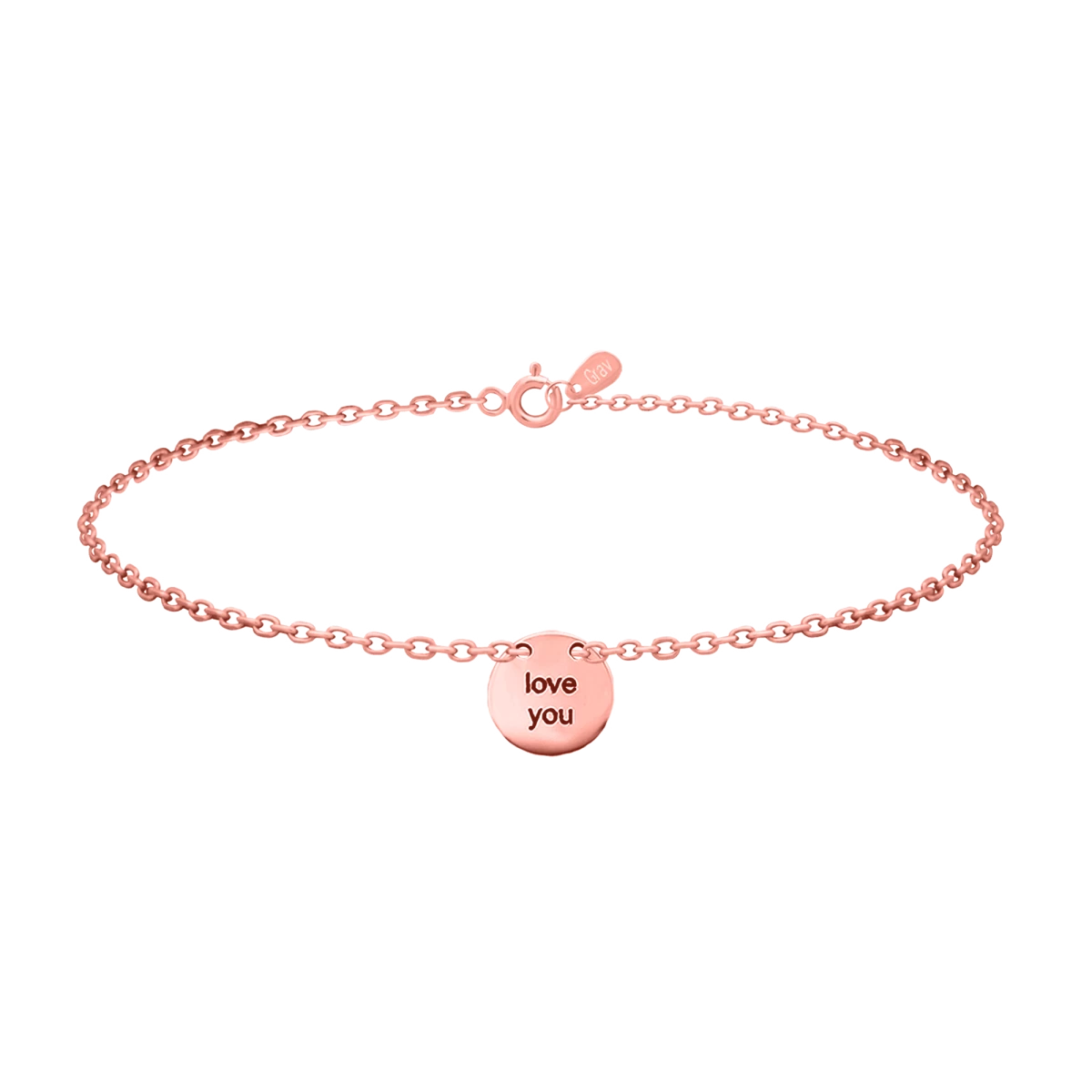 Ich liebe dich im Kreis Roségold 585 Armband