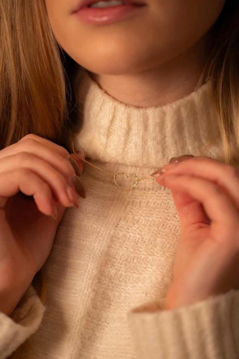 Handgefertigte Herz-Silberkette