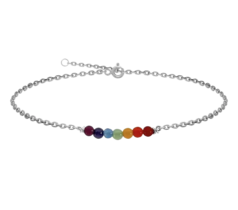 ZILIA 7-Chakra Fussband Silber 925