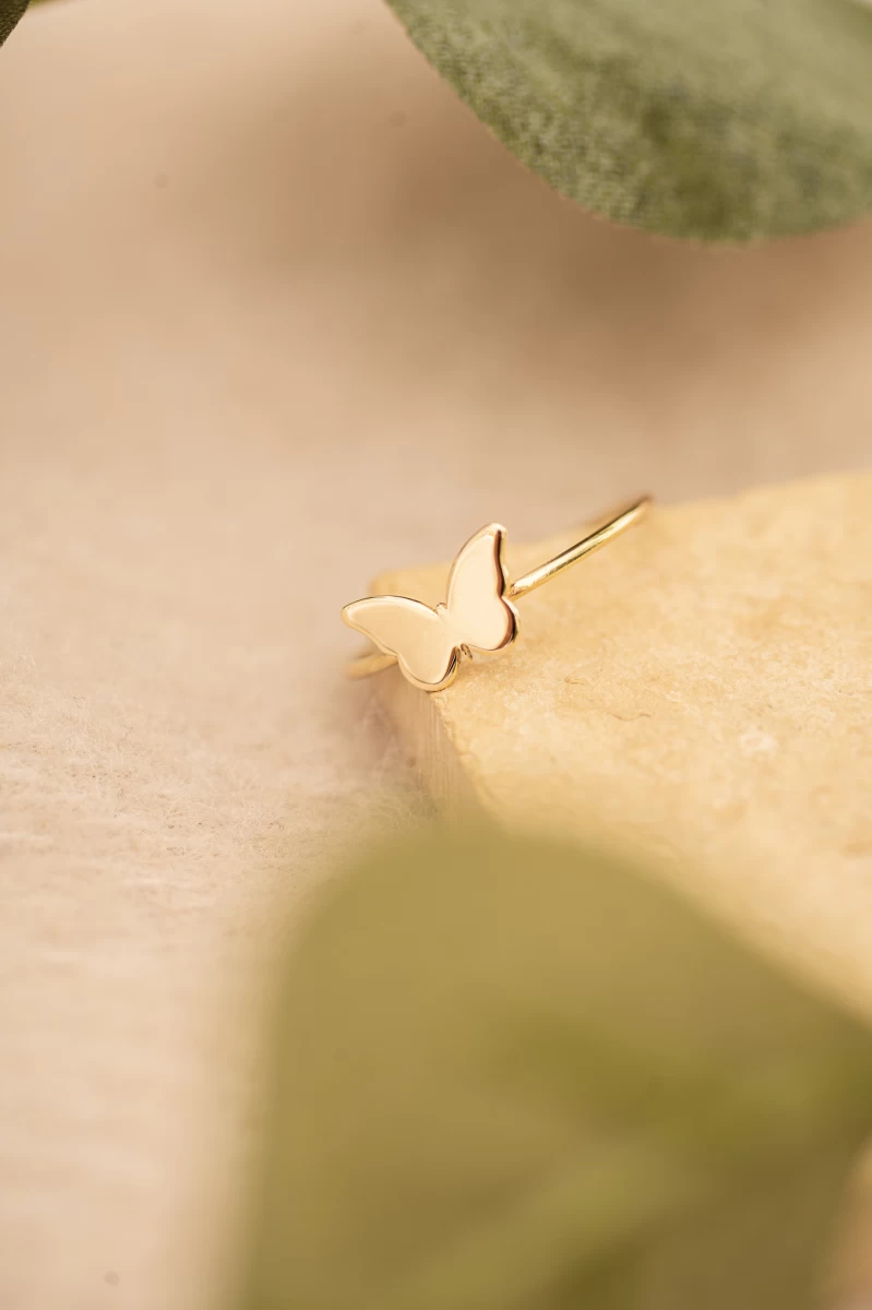 Schmetterlingsring aus Gelbgold 14K