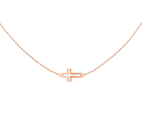 ZILIA Cross Contour Gold 14K Halskette