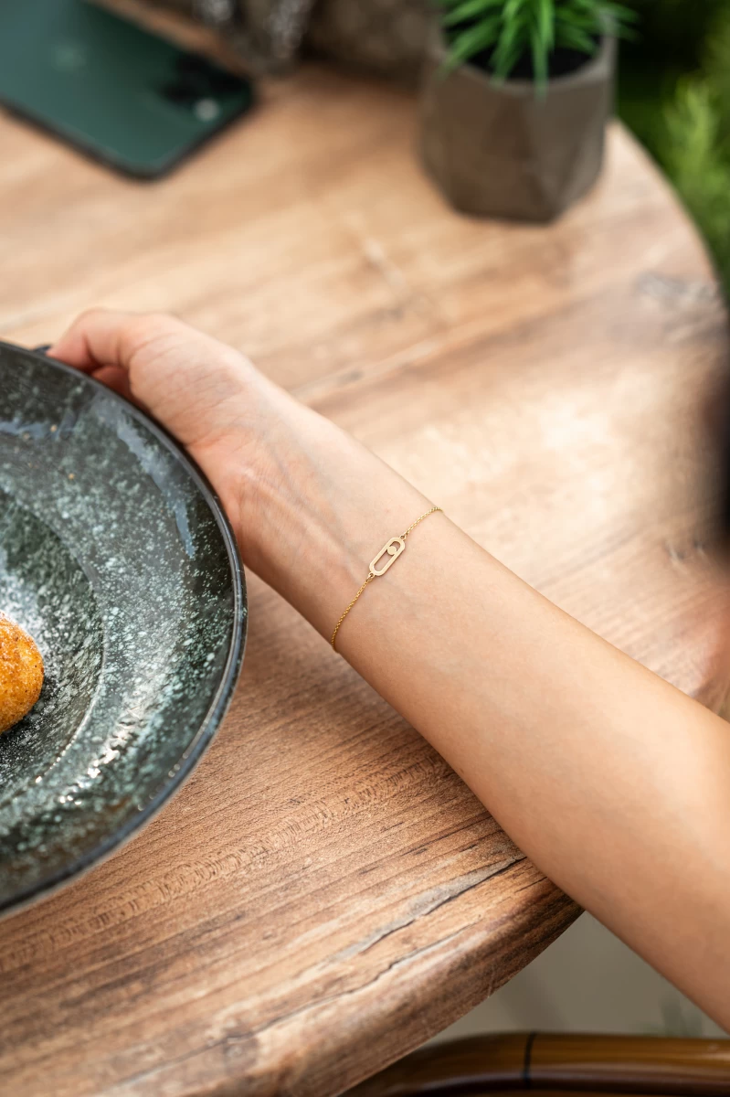 Sicherheitsnadel Rosegold 585 Armband