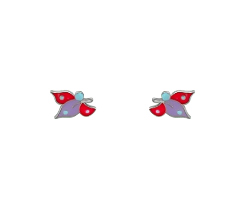 ZILIA Fairy Butterfly Pink Purple Silber 925 Ohrringe