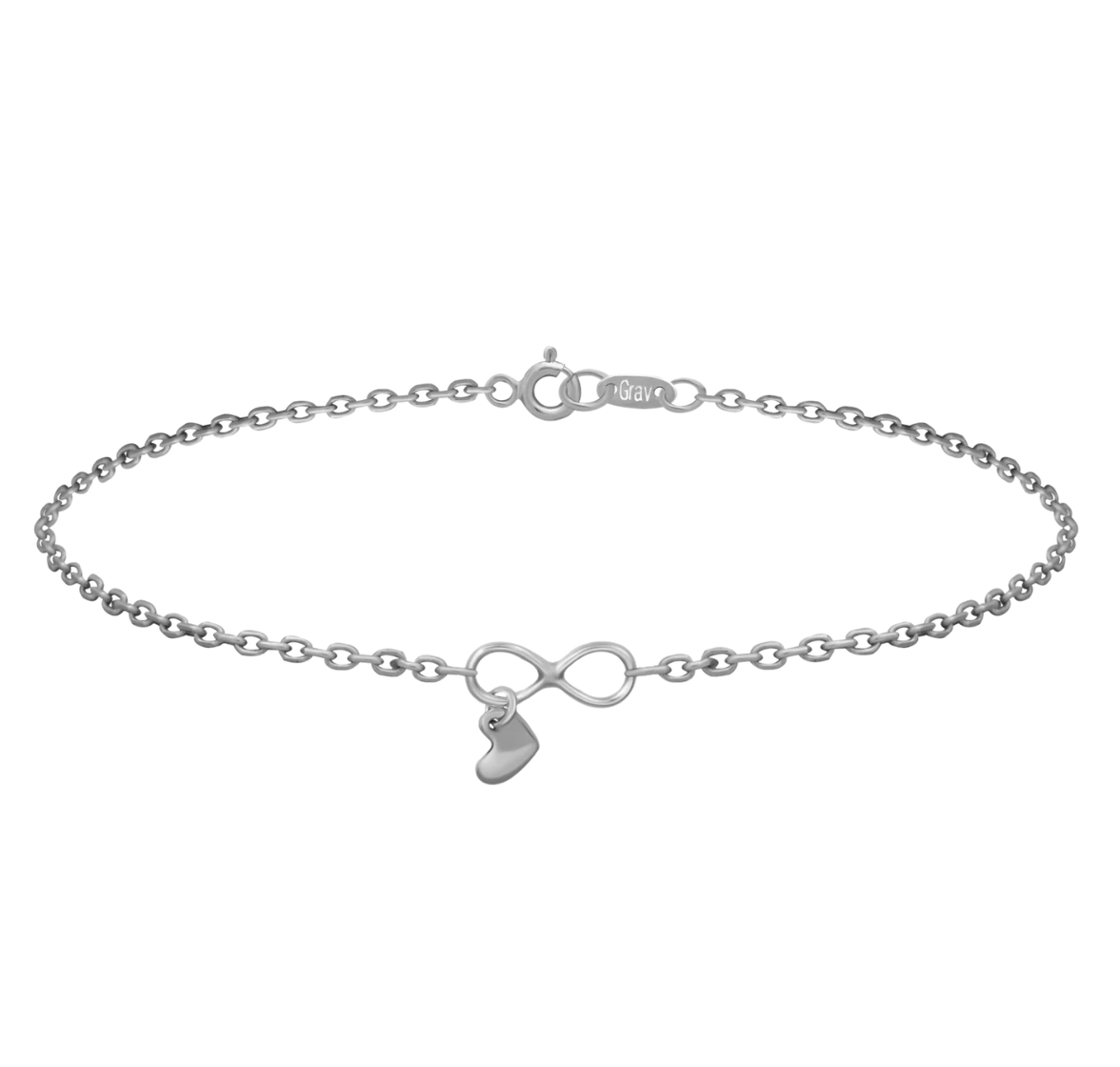 Infinity Heart Armband aus Silber
