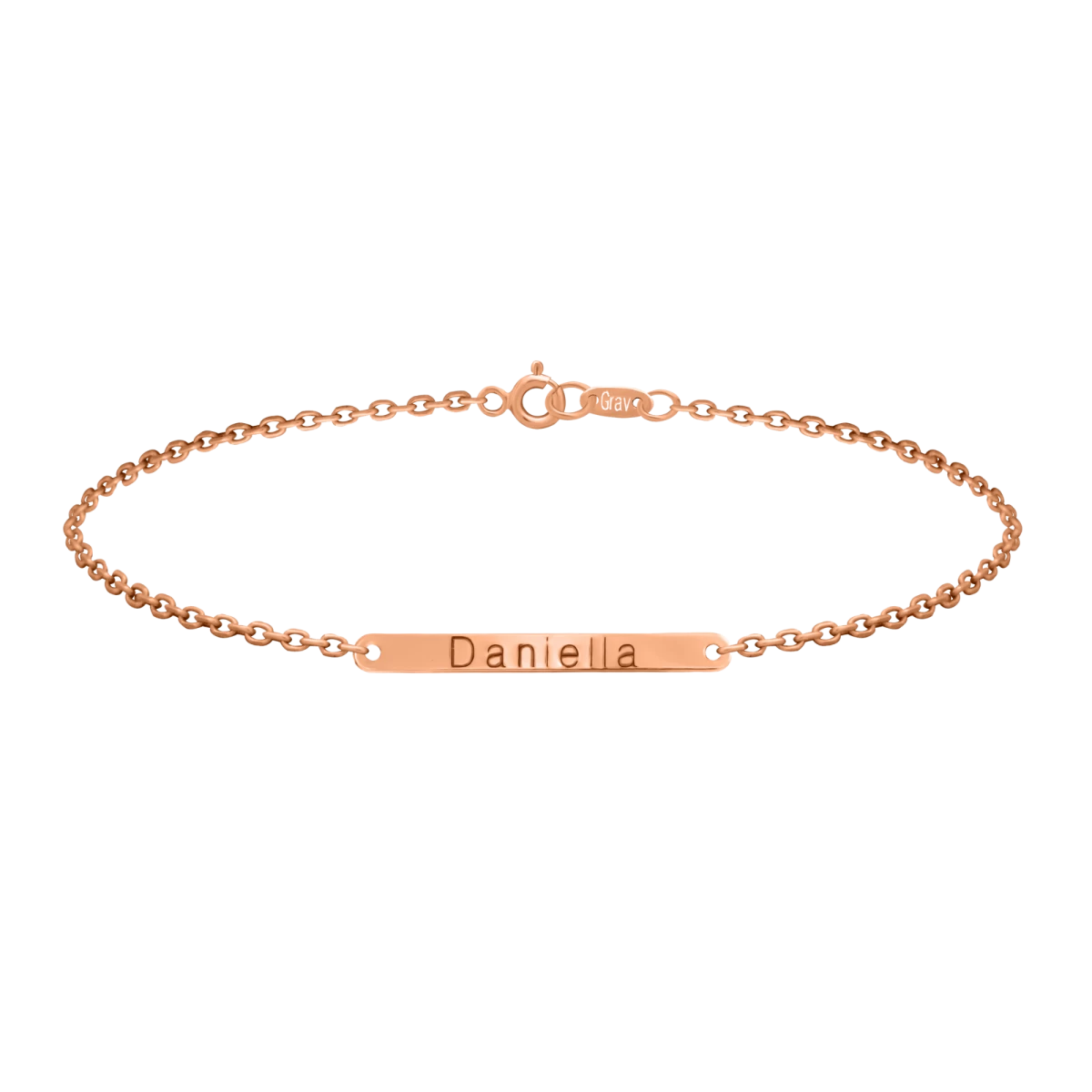 Langes Platten Rosegold 585 Armband
