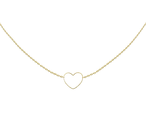 ZILIA Quintessa Big Heart Contour Halskette Gold 14K