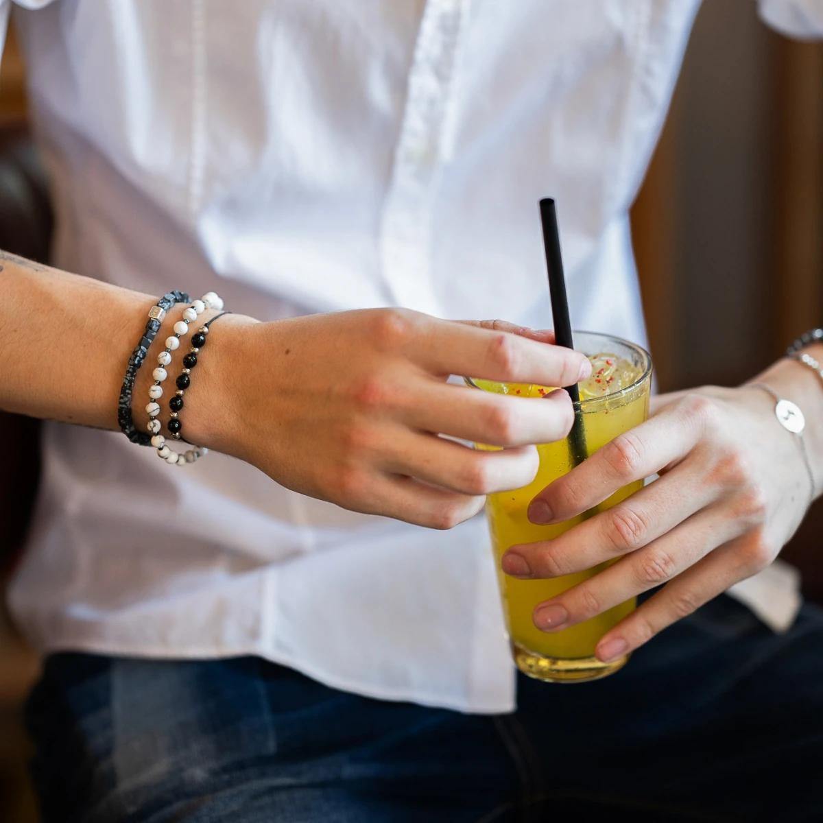 Howlith Mineral Armband aus Sterling Silber 925