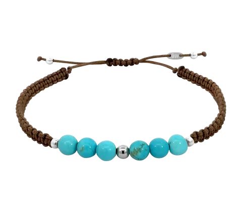 ZILIA Macrame Turquoise Armband Silber 925