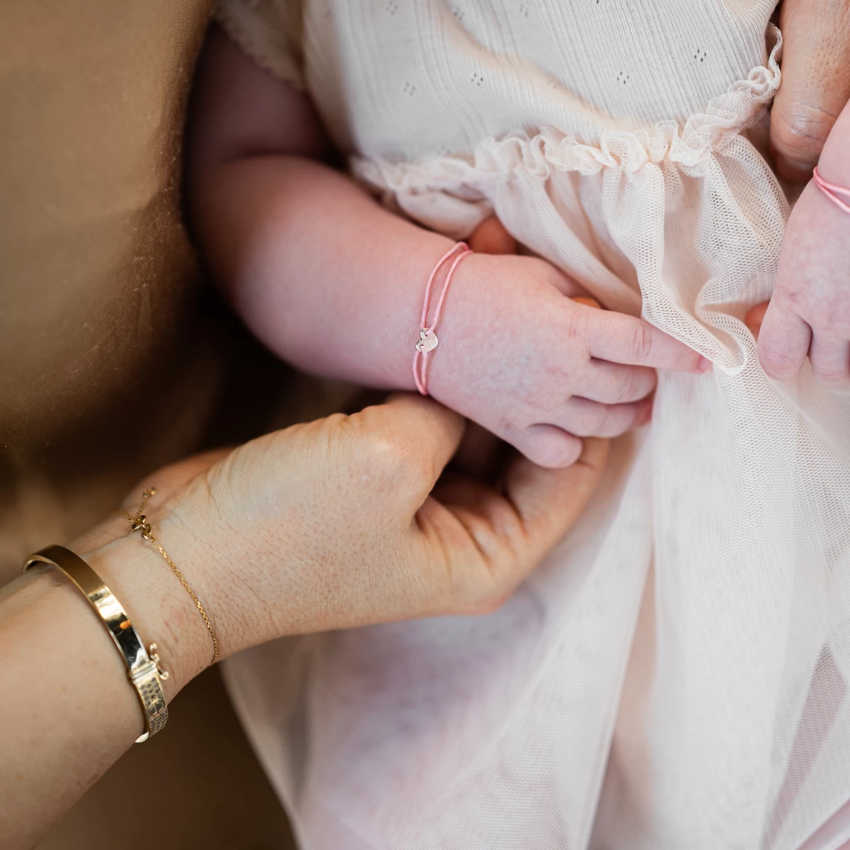 Baby Herz Weißgold 14K Kordelarmband