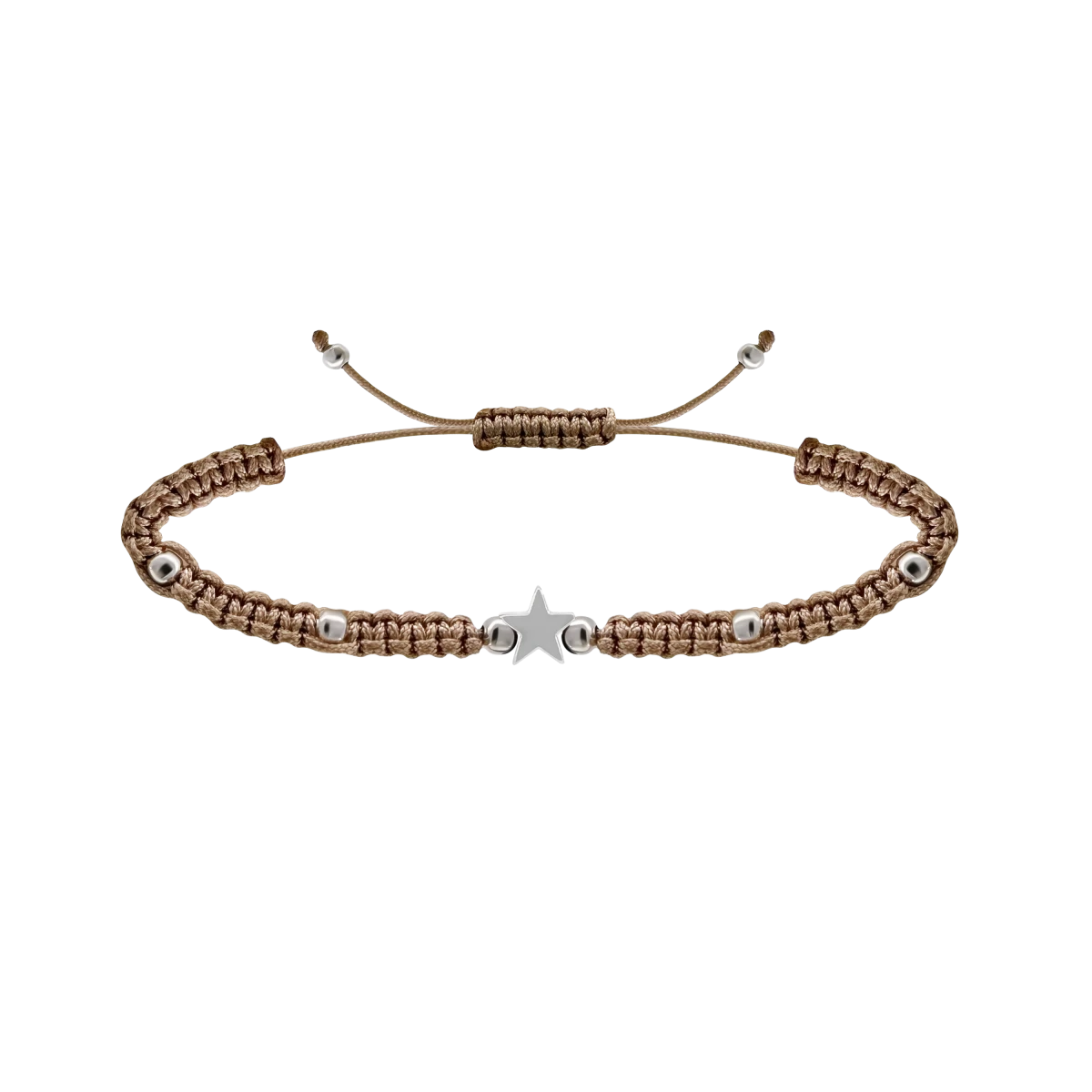 Makramee Armband mit Stern aus 925er Silber Schmucktrend für Damen