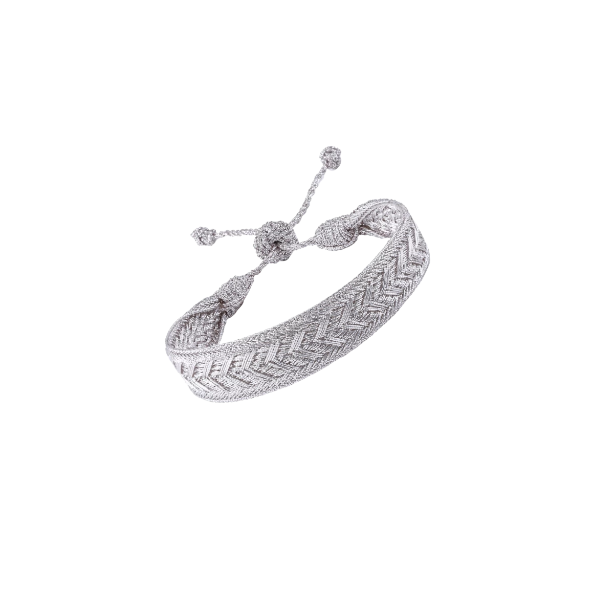 Armband aus traditionellen arabischen Goldfäden in Silberfarbe