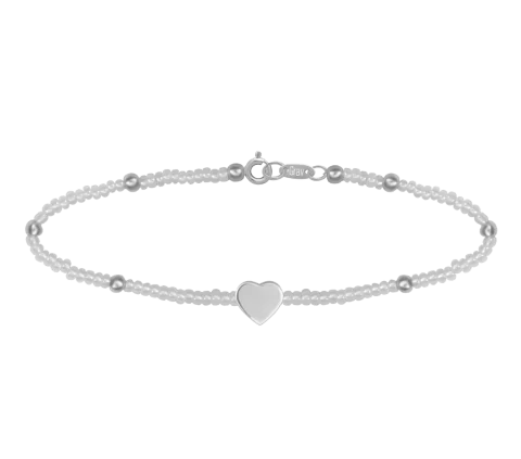 ZILIA Little Pearl With Heart Armband Silber 925