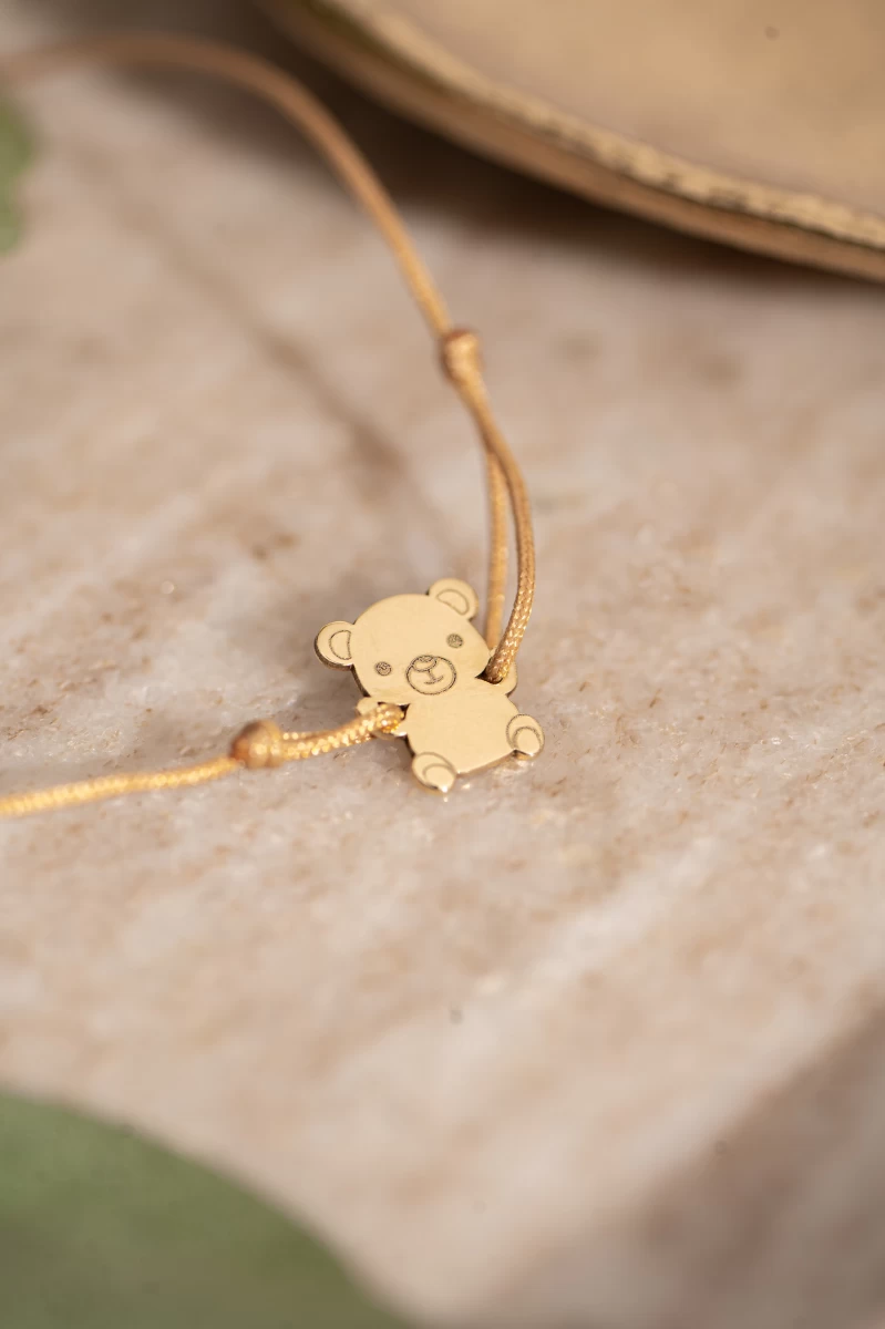 ZILIA Teddy Bear Baby Thread Armband Gold 14K