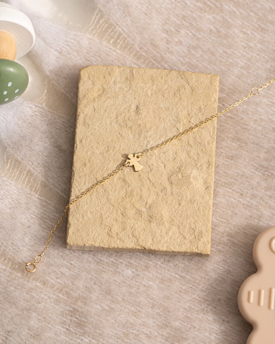 Engel Baby Rosegold 585 Armband