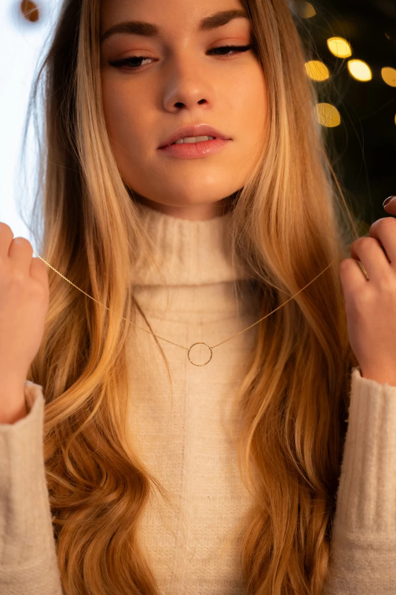 Einzigartige Kreis Halskette aus Silber