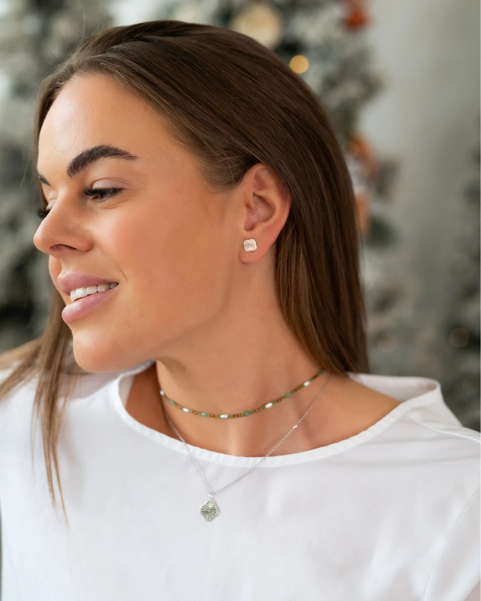 ZILIA Verona Naturperle Mineral Silber 925 Halskette