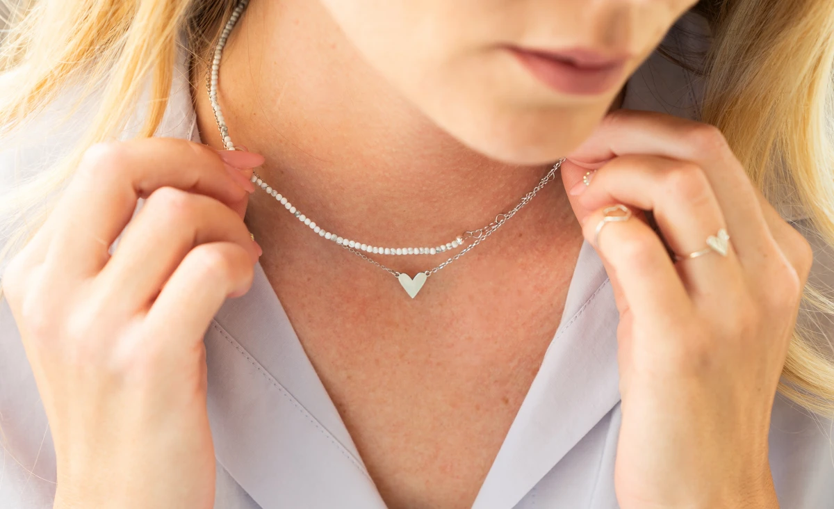 ZILIA Saona Heart Howlite Silber 925 Halskette