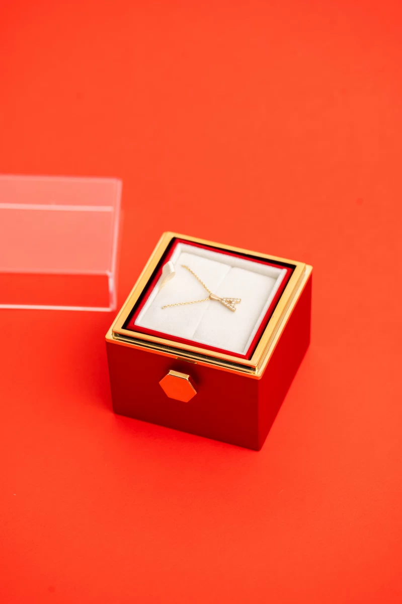 Handgefertigte Zirkonia-Buchstaben-Gold-585-Halskette