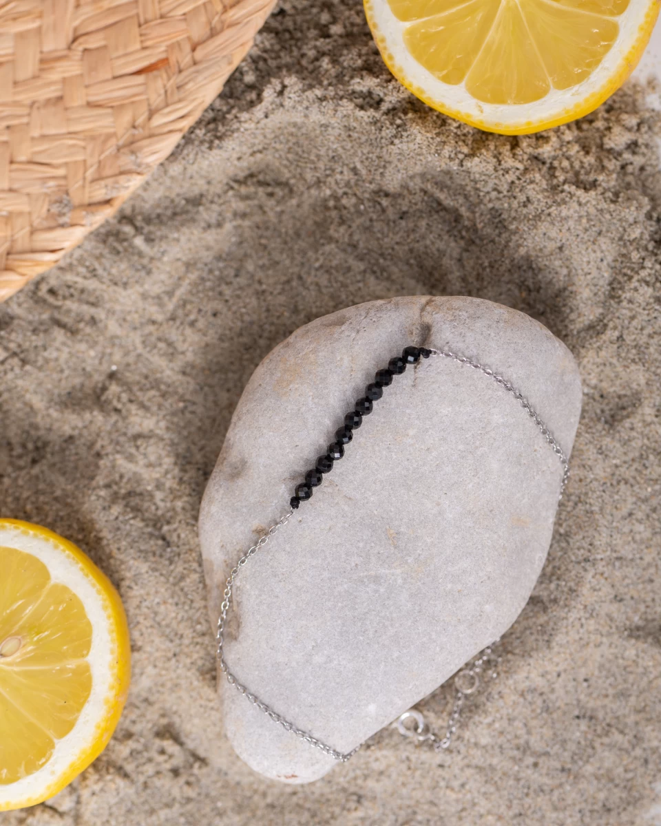 Spinell Mineral Silber 925 Fußkettchen