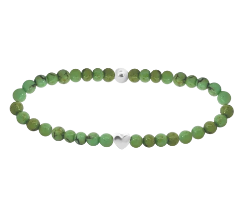 ZILIA Gemstone Calcite Heart Silber 925 Mineral Armband
