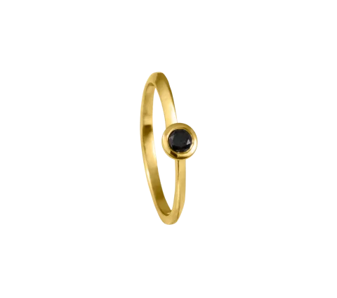 ZILIA Dark Diamond Button Ringe Gold 14K