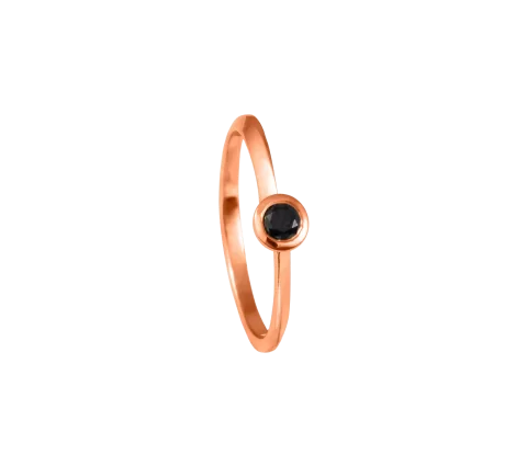ZILIA Dark Diamond Button Gold 14K Ring