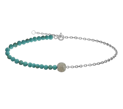 ZILIA Bora Turquoise Fussband Silber 925