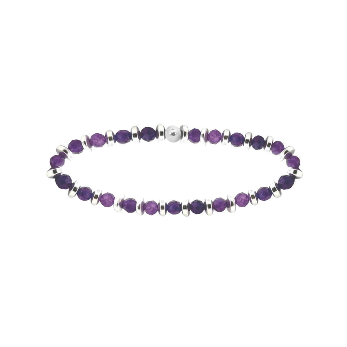 Amethyst und Hämatit Mineral Armband aus Silber 925