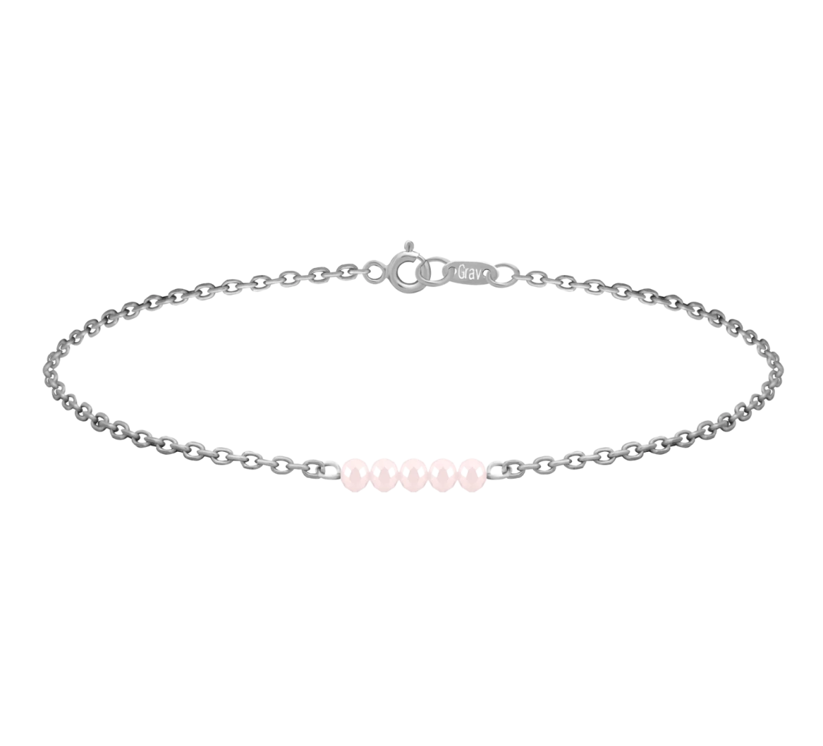 Rosa Kristall Silberarmband