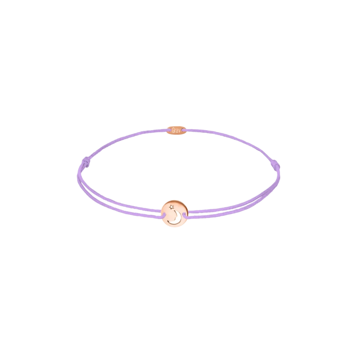 Mondstern im Kreis Baby Rosegold 585 Fadenarmband