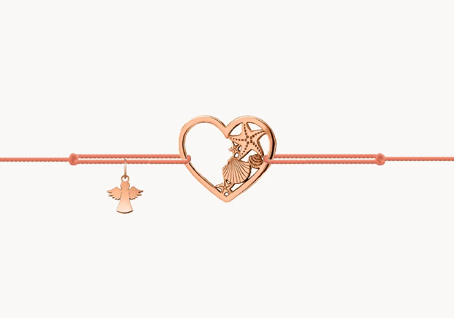 ZILIA Fusskettchen Herz mit Sommer Rosegold 14K
